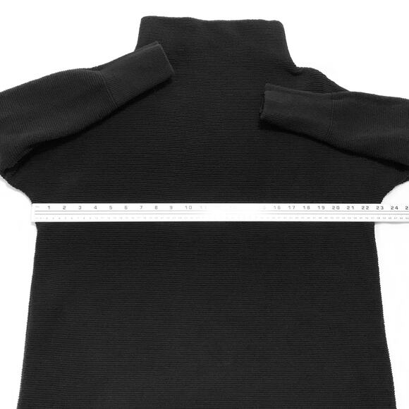 Free People Womens Ottoman Slouchy Tunic Sweater Medium Mock Neck Black Ribbed - Picture 12 of 16